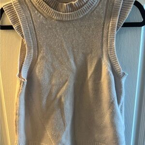 Sleeveless Cream Knit Sweater